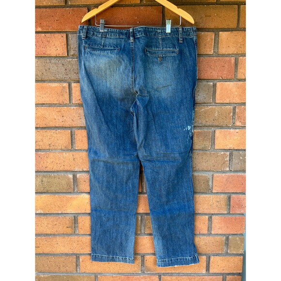 Lauren Jeans Co Embroidered Jean Straight Leg LRL | Dark‎ Wash | Size 16 - Picture 2 of 16